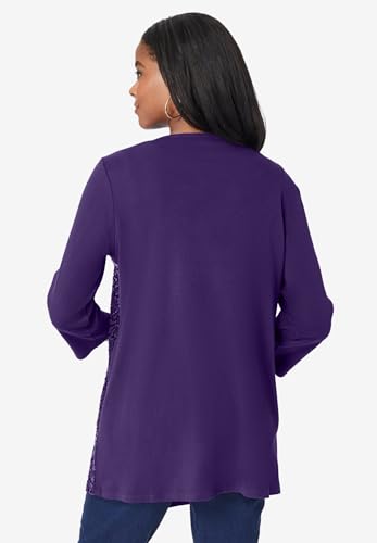 Roaman's Women's Plus Size Sequin-Panelled Tank & Cardigan Set2