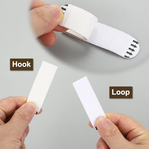 Image of PATIKIL 24 Pairs (48 Strips) Picture Hanging Strips, Heavy Duty Picture Hanging Strips Kit Removable Wall Hanging Strips Without Nails for Decorations, White 38x38mm
