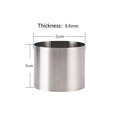 Dnhcll 2 Pcs 5Cm Diameter 2" Mini Seamless Round Mousse Ring Stainless Steel Cake Mold Cookie Cutting Mold Baking Mold #TOP2