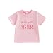 GOOCHEER Summer Big Sister Little Sister Matching Outfit Newborn Baby Girl Short Sleeve Romper Toddler Girl T-Shirt Tops (Pink-big sister, 2-3T)