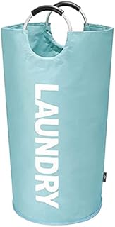 Xample® Large Collapsible Washing Laundry Basket Laundry Hamper - Durable Handles Bag for Bedroom, Waterproof Protable Fabric Bag Hamper Dirty Clothes Toys Storage Bag Washing Bin (Light Blue)