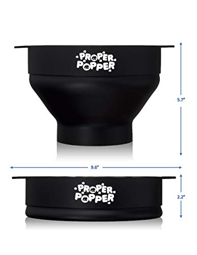 The Original Proper Popper Microwave Popcorn Popper, Silicone Popcorn Maker, Collapsible Bowl Bpa Free & Dishwasher Safe - (Black) #TOP5