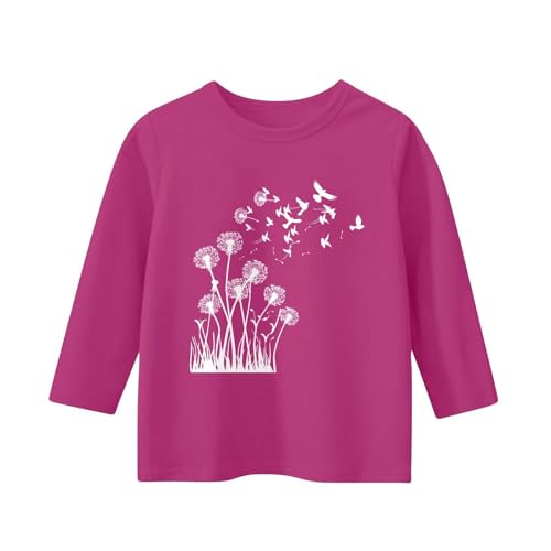 Girls 3/4 Sleeve Tops Crew Neck Summer Tops Patterned Shirts Soft Three Quarter Sleeve Blouses Kids2