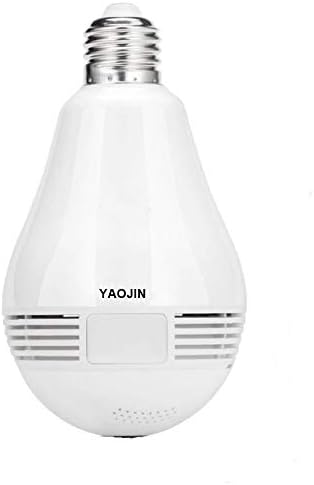 JAS130-F12 1.3MP 960p Bulb Shape Fisheye 360° Panoramic Wireless Wifi IP CCTV Security Camera with Night Vision (Optional Cloud Storage), White