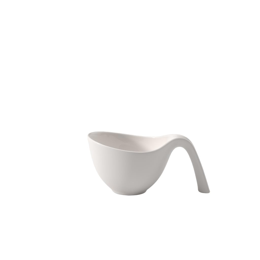 Villeroy und Boch - Flow miska z uchwytem, na sałatki/zupy/desery, porcelana premium, nadaje się do mycia w zmywarce, biała, 450 ml