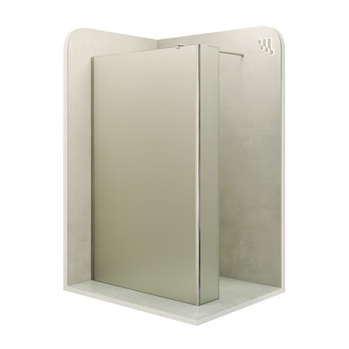 Mampara de Ducha Walk-in Cristal 10mm Templado Antical Satinado | Diseño Accesible, Reversible y Ajustable | 160x200 cm, Panel 90º Fijo Lateral 40 cm | Moments of Glass
