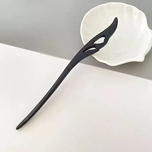 Juliyeh 4 Pieces Retro Hair Sticks, Black Wooden Hair Clips, Suitable for Women with Long Hair (Adults) (Pack of 4) - Image 2