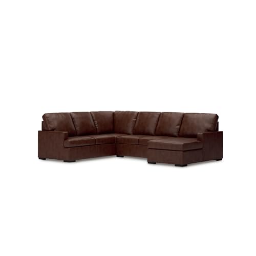 Signature Design by Ashley 3-Piece Leather Sectional with Chaise, Brown