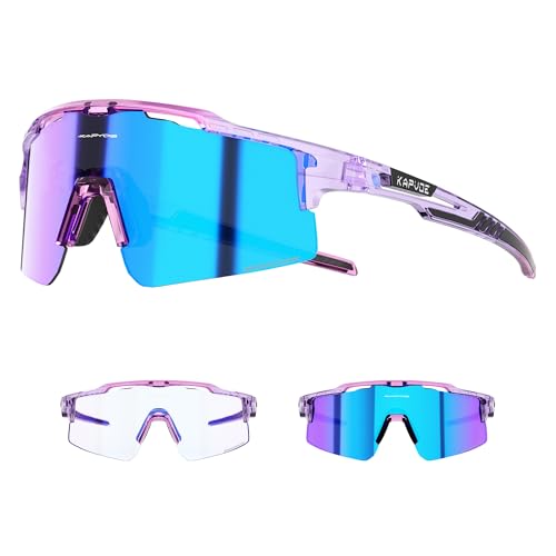 KAPVOE Fotocromáticas Gafas de Ciclismo Protección UV400 Transparente Gafas de Sol Deportivas Mujeres Hombres MTB Bicicleta Baseball Correr Conducir Pesca Golf BL09