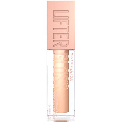 Maybelline Lifter Gloss Bronzed Lip Gloss, Lasting Hydration Formula With Hyaluronic Acid, Non Sticky, 020 Sun