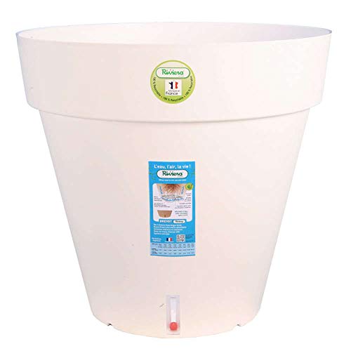 Riviera : Pot Loft À Réserve d'eau, en Polypropylène, Blanc Ø 29,5 X H. 27 Cm