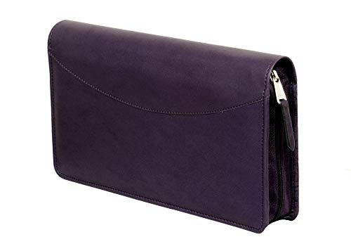 Image of Sukeshcraft Multiple Cheque Book Holder | Original PU Holds Upto 8 Cheque Books, Purple.