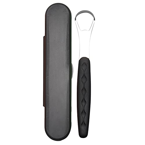 Rascador de lengua, limpieza de lengua, raspador de lengua, para adultos, agua destilada, cosmética (negro, talla única)