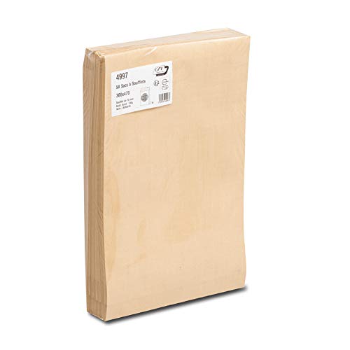 GPV - Paquet de 50 Sac à soufflet - Format (300x470x70 mm), sans fenêtre, qualité papier kraft : 120 g/m2