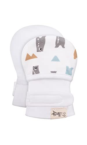 Image of KOH KOH Kids Baby Newborn Cotton No Scratch Adjustable Animal Print Hand Mittens