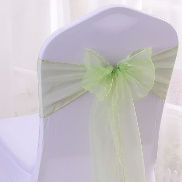 50 Stück / 100 Stück Kristall-Organza-Stuhl-Schleifen für Hochzeit, Stuhl-Schärpe, Bänder, Hotel, Party, Bankett, Dekoration