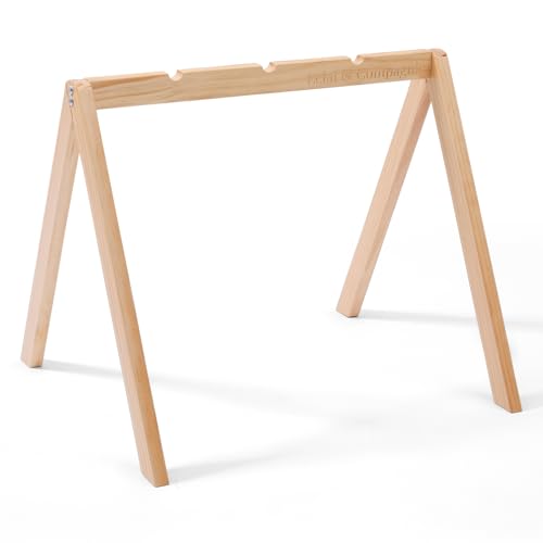 Eclat & Compagnie - Arche Éveil Bébé en Bois - Portique Montessori avec Logo Gravé - Structure Stable avec Vernis Naturel - Arche Bebe Cadeau Naissance et...