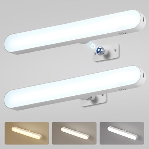 Combuh Led Rechargeable Lampe Miroir Coiffeuse Maquillage Lumiere Sans Fil Salle de Bain, Autonomie de 14 Jours 4000mAh Lumiere Maquillage Ventouse 3...
