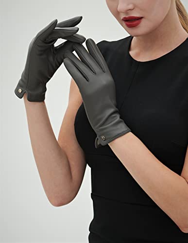 YISEVEN Guanti in Pelle di Agnello Touchscreen