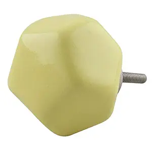Indian-Shelf 8 Piece Yellow Knobs -Ceramic Knob - Solid Handles Cabinet - 3.81 cm Door Pulls