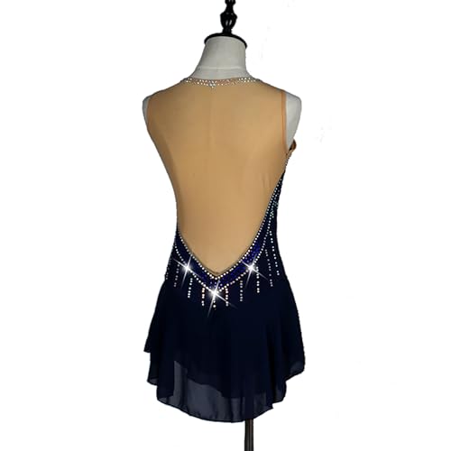 Collant de ginástica para meninas competição diamante completo patinação artística roupas esportivas