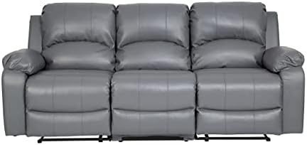 Black 2 Seater Recliner Sofa, Handcrafted in the UK, Sustainable Engineered Leather, Birchwood Frame - Modern Style Living Room Furniture - Free assembly Included