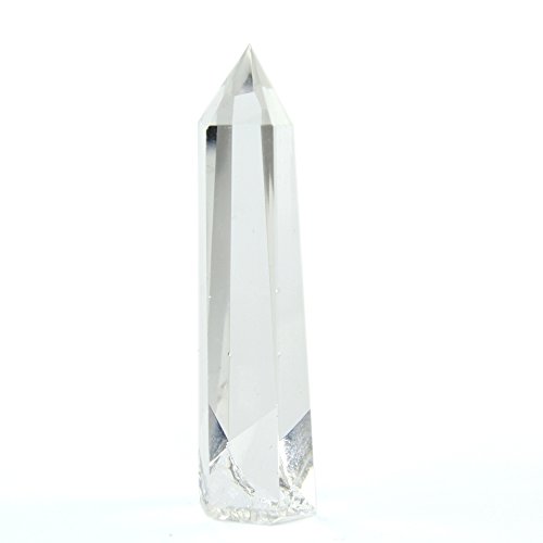 HongJinTian 6 Sided Prism Style Clear Natural Quartz Crystal One Terminated Point Wand Large Approx .3Inches (+/-5mm)