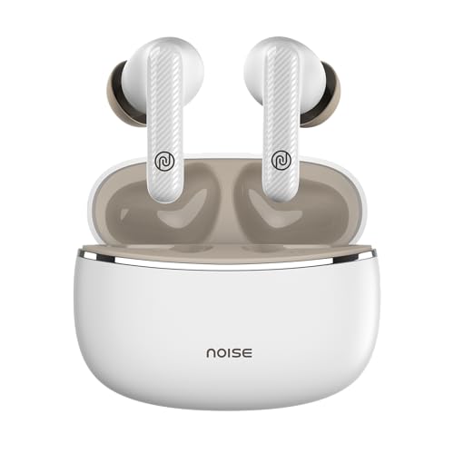 Noise Aura Buds in Ear Truly Wireless Earbuds with 60H of Playtime, Quad Mic with ENC, Dual Device Pairing, Instacharge(10 Min=150 Min),12Mm Polymer Composite Driver,BT V5.3(Aura White)
