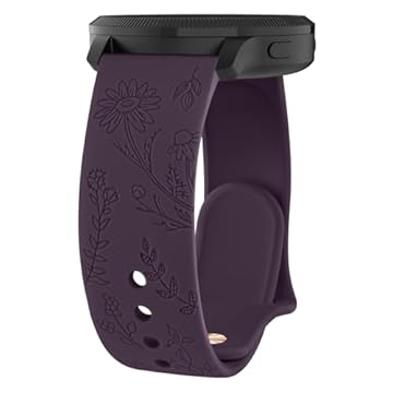 Meliya Pulseiras de relógio com gravação de flores compatíveis com Garmin Vivoactive 5/Vivoactive 3, Garmin Venu 2 Plus/Venu Sq/Venu, feminina, masculina, pulseira de substituição esportiva de