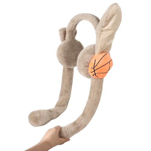 XGOPTS Kids Winter Furry Warm Earmuffs with Pop Up Moving Jumping Ears Funny Plush Soccer Ear Warmers Bunny Headbands Cosplay3