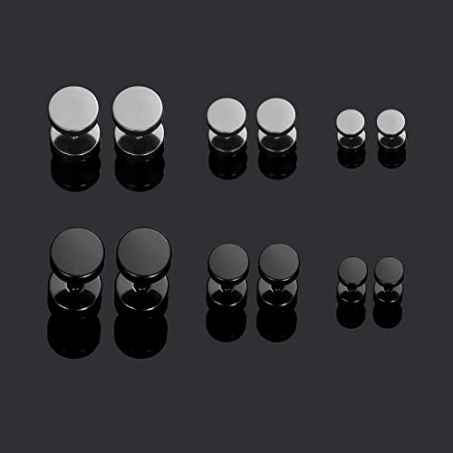 316L Surgical Steel Mens Earring Flatback Screw Stud Earrings Hypoallergenic Titanium Ear Piercing Studs For Women (A-6 Pairs-W/B-3-5-7Mm) #TOP4