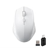 Wowssyo Souris sans fil 2,4 G USB et Bluetooth Dual Mode Souris ergonomique PC avec DPI réglable 800/1200/1600, souris sans fil pour ordinateur portable, PC, iOS, Android, iPad, Windows   Blanc