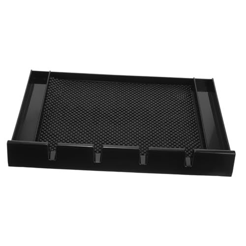 VICASKY Barber Clipper Tray and Holder Vintage Storage Box Non-slip Mat, Hair Salon Organizer for Clippers and Beard Brushes, Desktop Barber Organizer for Professional Station