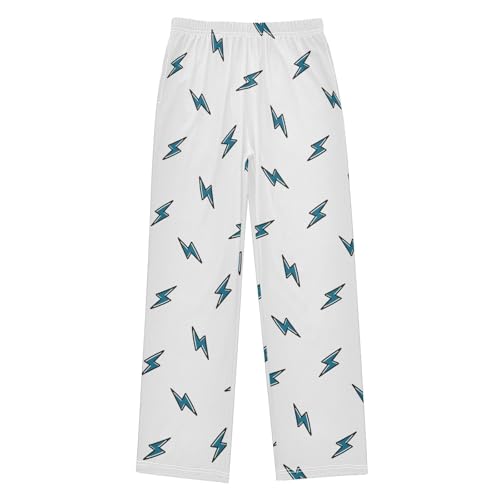 Boys' Pants Blue Lightning Bolts Long Bottoms Jogger Pants Elastic Waist Trousers with Pockets S-XL