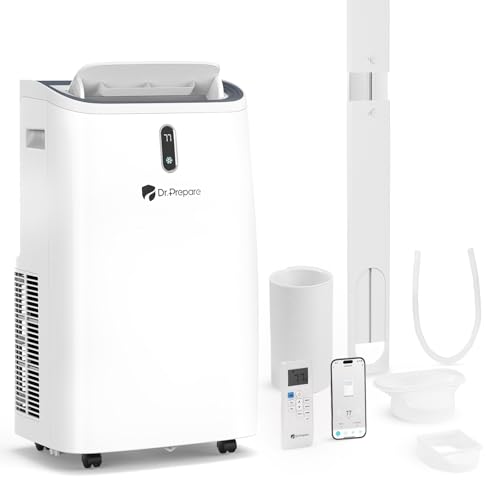 Image of DR.PREPARE 14,000 BTU Portable Air Conditioner with WiFi, 4-in-1 Portable AC Unit with Remote Control, Fast Cooling, 24H Timers, Window kit, Cools Up to 700 sq. ft for Rooms, Bedroom
