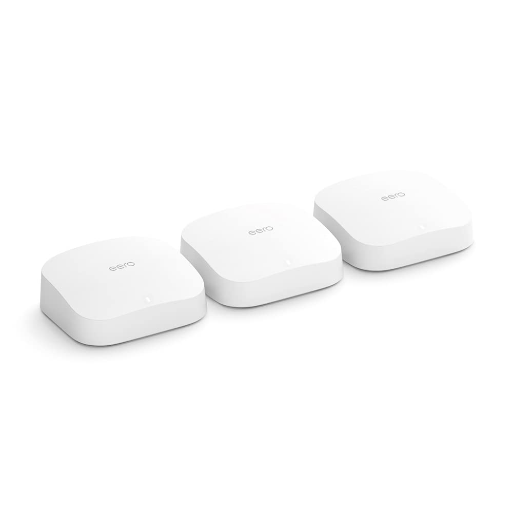eero Amazon eero Pro 6 Tri-Band-Mesh-WiFi-6-System mit integriertem Smart Home-Hub von Zigbee | 3er-Set