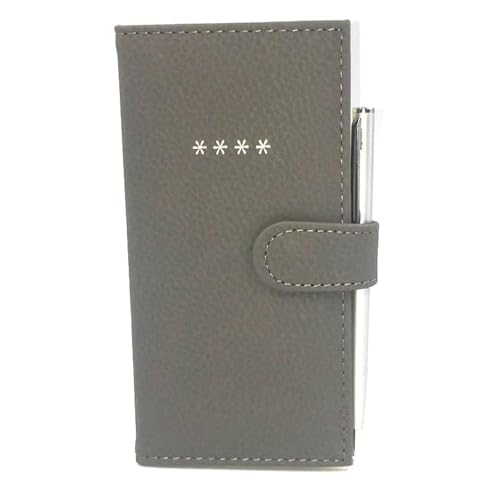 Sixstore - Diario delle password con linguette in ordine alfabetico A-Z. Diario sottile con sensazione di pelle morbida, formato 16 x 8,5 cm, con penna