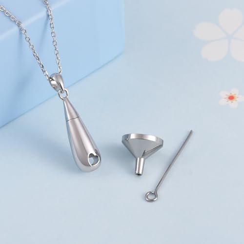 925 Sterling Silver Urn Pendant Necklace Teardrop Cremation Jewelry for Ashes Memorial Keepsake for Women3