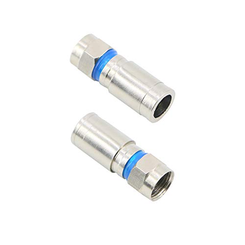 PASOW Compression RG6 F Connector Coax Coaxial Adapter Plug for Satellite & Cable TV (25 Pack)