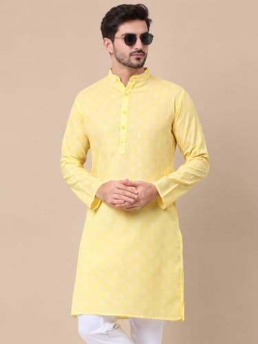 Image of Jompers Men's Cotton Floral Printed Kurtas