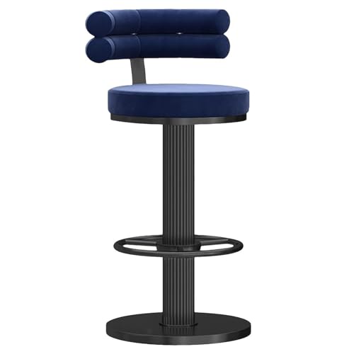 Taburetes de bar giratorios de terciopelo de altura ajustable con respaldo y reposapiés, elegantes sillas de cocina para comedor