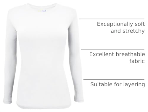 Image of Natural Uniforms Women's Long Sleeve Underscrub T-Shirt - Cotton Blend Scrub Base Layer for Nurses & Medical Professionals
