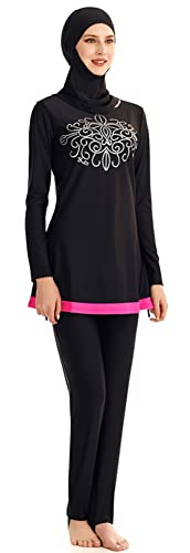 FOKULUNDA Plus Size Swimwear Suit Modest Swimming for Women Sport Long Sleeves Swimsuit 3pcs Muslim Burkinis Bathing Suit Cover