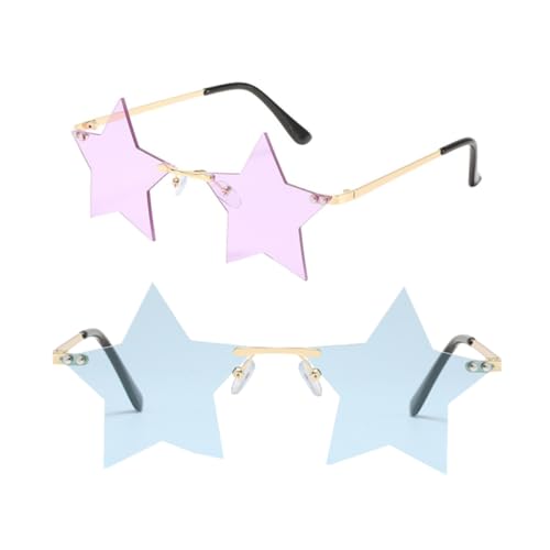Lunettes soleil forme étoile pour fête et festivals d'été légères en cuivre