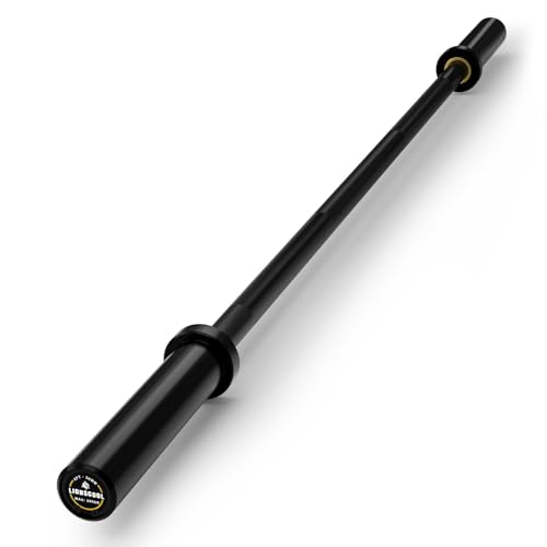 LIONSCOOL Olympic BarbellStraight Bar and EZ Curl Bar 2 Inch Barbell Bar for Strength Training Weightlifting and Powerlifting (4FT Barbell)