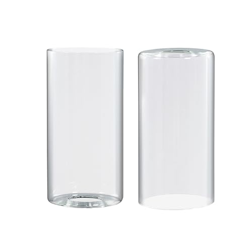 Image of Aspen Creative 23647-60-2 Clear Glass Shade, 1-5 /8 inch Fitter Size, 3-3 /4 inch Diameter x 7-1 /2 inch Height, 2 Pack