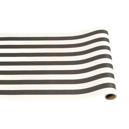 Black and White Striped Paper Table Runner - 25' Long x 20
