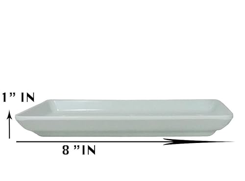 Ebros Gift Japanese Cuisine Sage Green Melamine Neta Zara Sushi Sashimi Chef Serving Plate With Drip Holes 8" X 3.75" Sushi Case Raw Food Preparation And Storage Restaurant Supply Value Pack (12) #TOP6