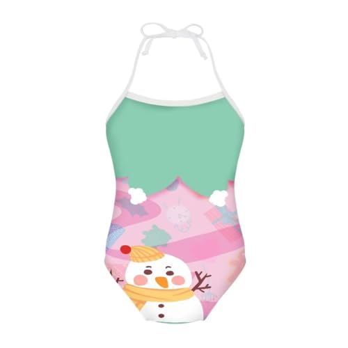 Image of Girl Funny Cute Beach Sport Halter One Piece Swimsuit Bathing Suit for 3-10 Year