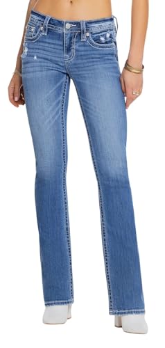 Miss Me Women's Liberty Faux Flap Pockets Mid-Rise Bootcut Jeans2
